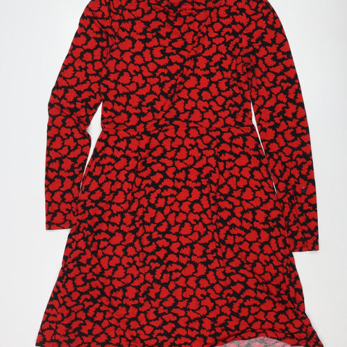 Boden Red Animal Print Dress, Size 12, Women's, Jersey
