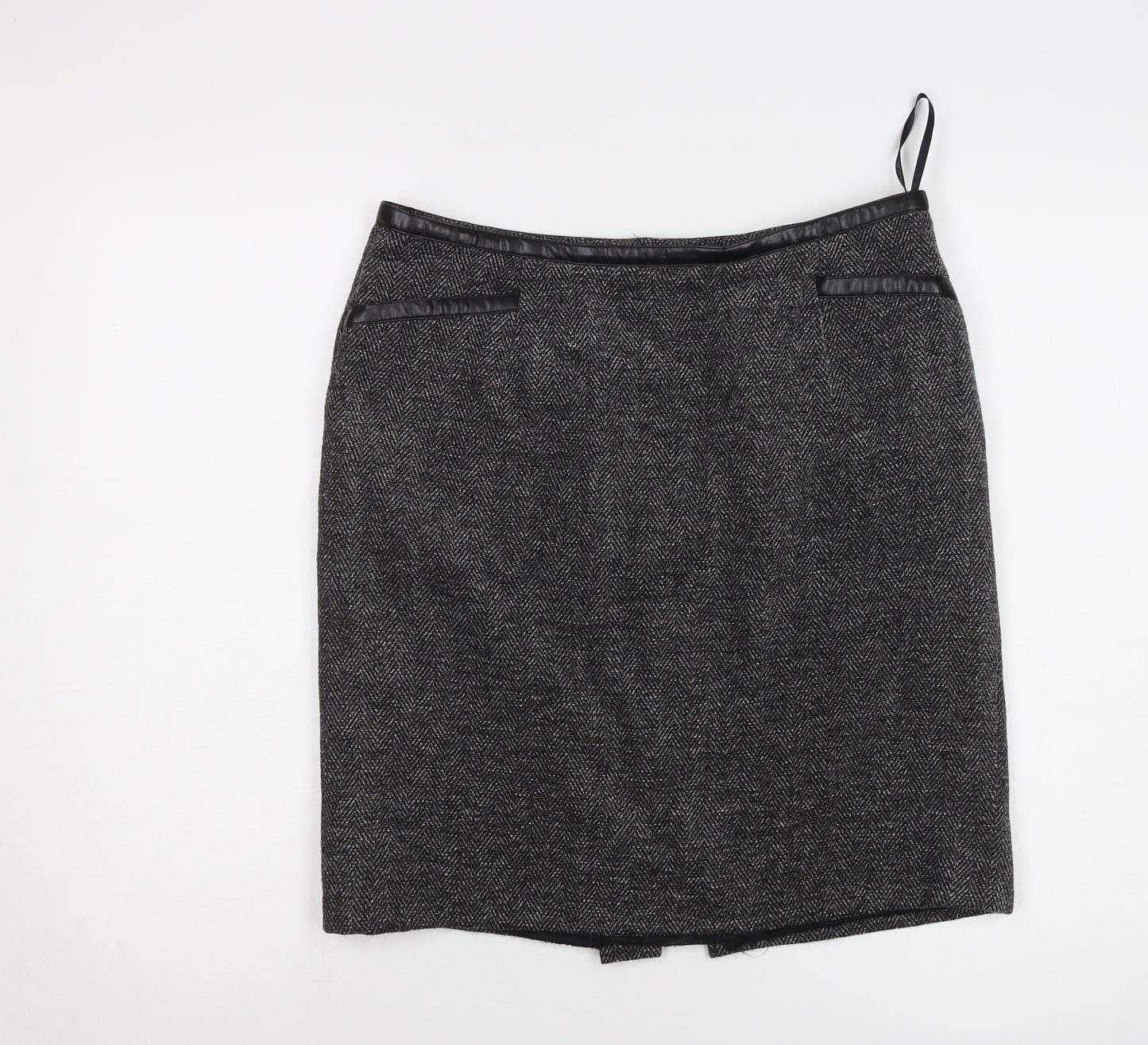 Windsmoor Women's Grey Herringbone Pencil Skirt, Size 14