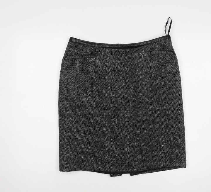 Windsmoor Women's Grey Herringbone Pencil Skirt, Size 14