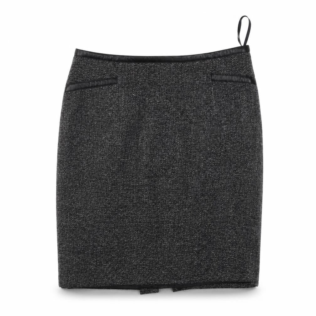 Front view of Windsmoor Women's Grey Herringbone Pencil Skirt, size 14