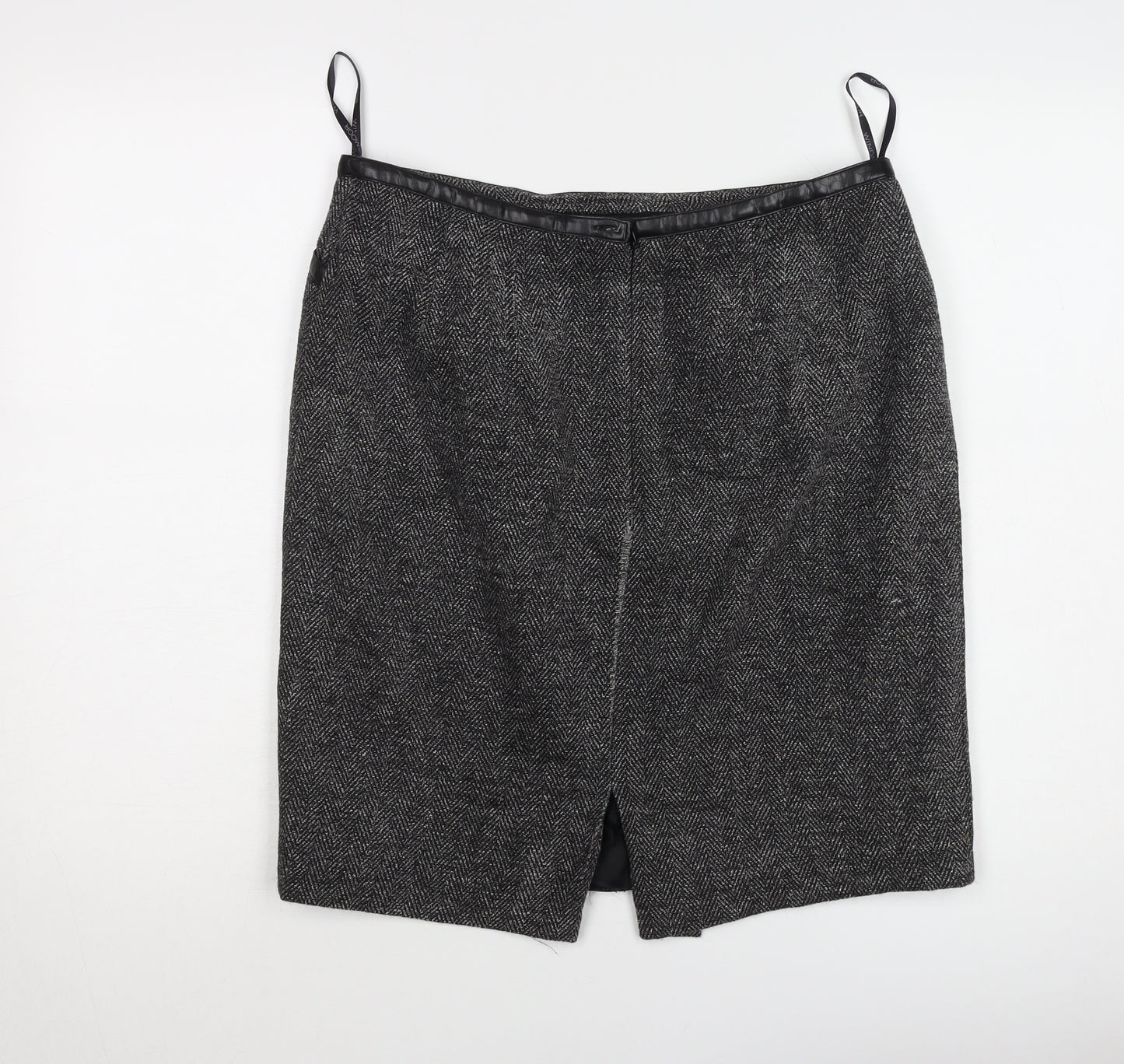 Windsmoor Women's Grey Herringbone Pencil Skirt, Size 14