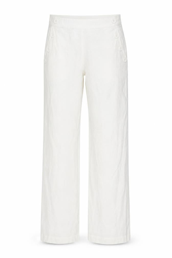 Front view of Nomads Women's White Cotton Trousers, size 12