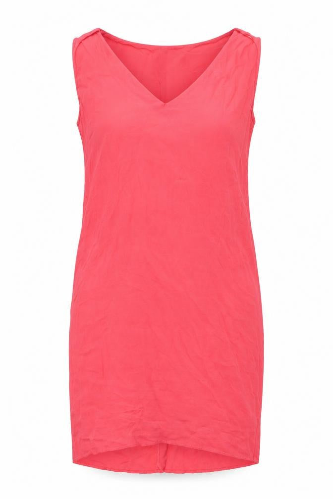 Front view of Sandwich Women's Pink Sheath Dress, size 6, V-Neck