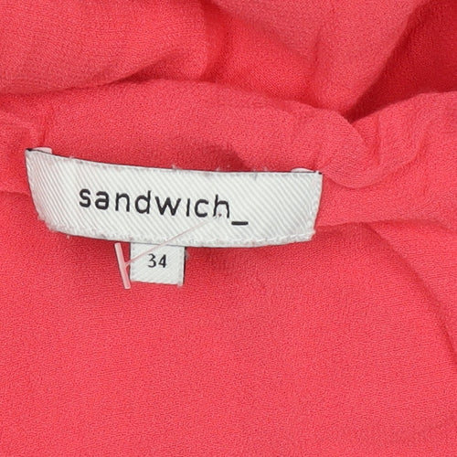 Sandwich Women's Pink Sheath Dress, Size 6, V-Neck