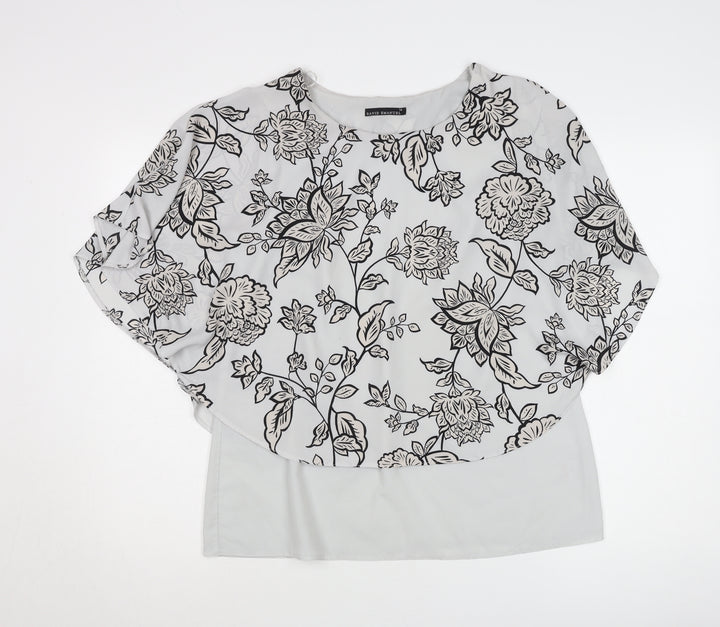 David Emanuel Women's Floral Blouse Size 14 Multicoloured