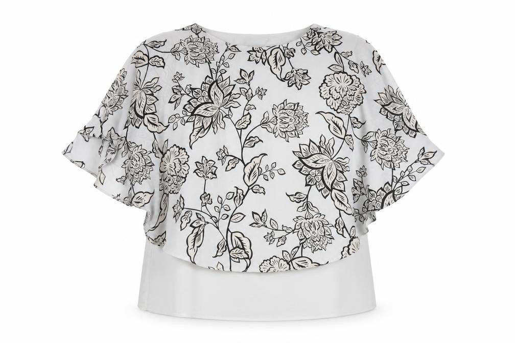 Front view of David Emanuel Women's Floral Blouse, size 14, Multicoloured