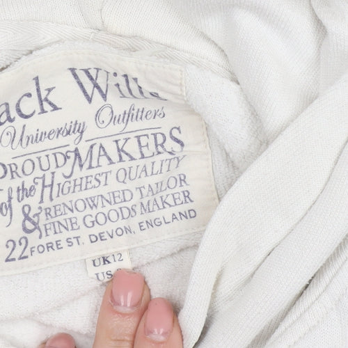 Jack Wills Women's White Pullover Hoodie Size 12