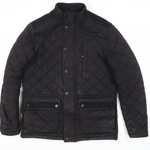 Next Men's Black Quilted Jacket, Medium, Casual