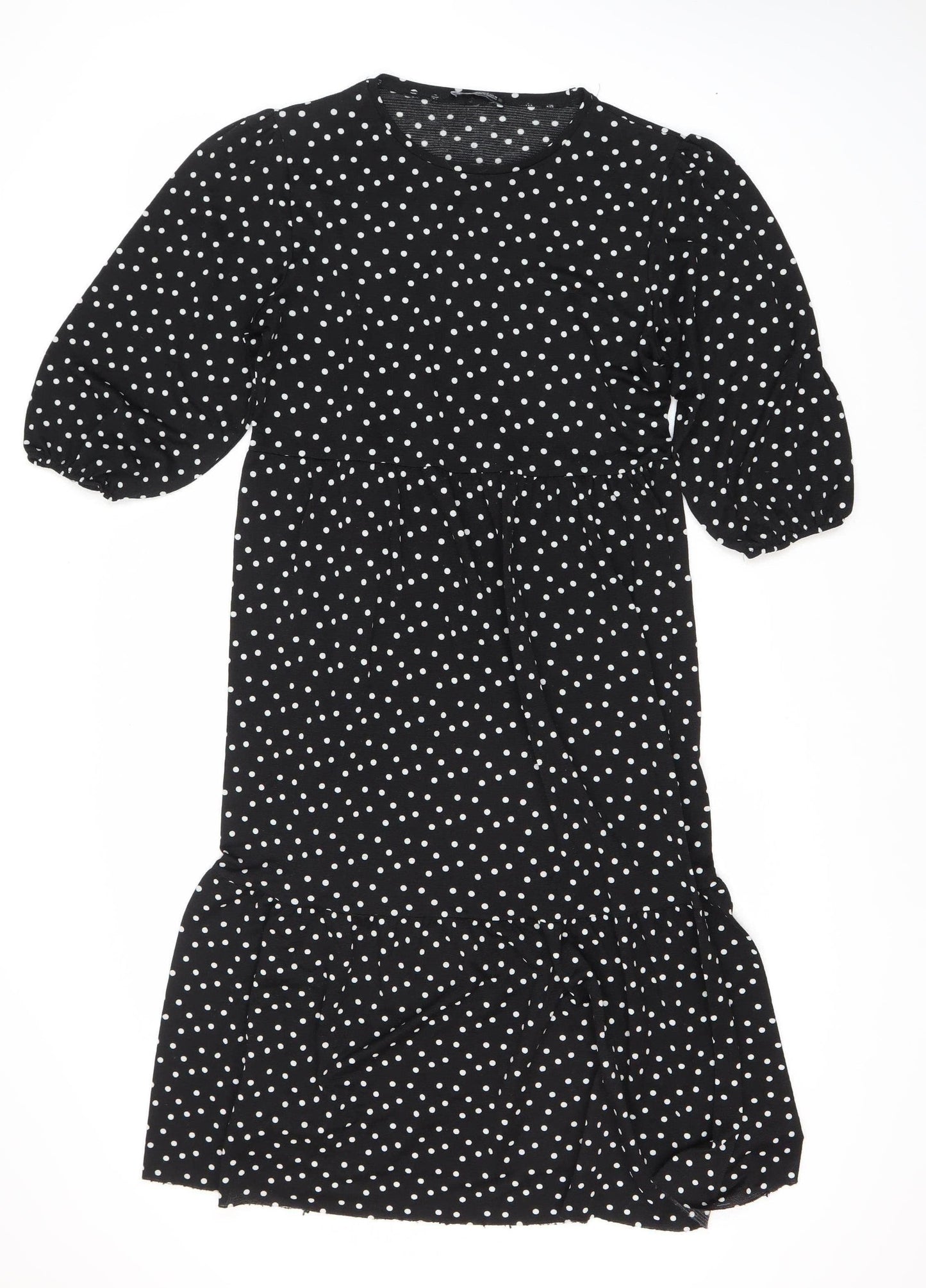 Zara Women Black Polka Dot Dress XS