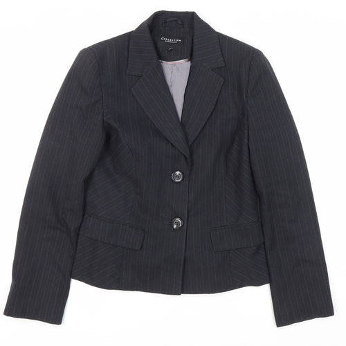 Debenhams Women's Black Pinstripe Suit Jacket Size 12