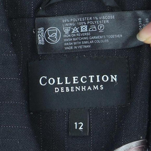 Debenhams Women's Black Pinstripe Suit Jacket Size 12