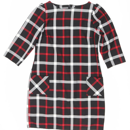 Dorothy Perkins Women's Black Plaid Shift Dress Size 12