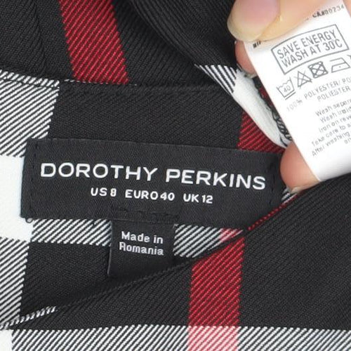 Dorothy Perkins Women's Black Plaid Shift Dress Size 12