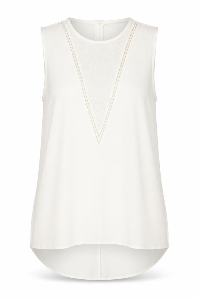 Front view of Marks & Spencer Women's White Sleeveless Top, size 10