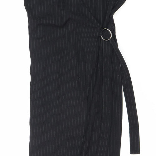 Reserved Women's Black Striped Sleeveless Dress Size 6