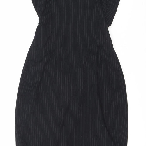 Reserved Women's Black Striped Sleeveless Dress Size 6