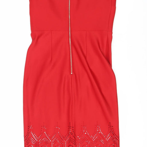 Next Women's Red Off-the-Shoulder Sheath Dress