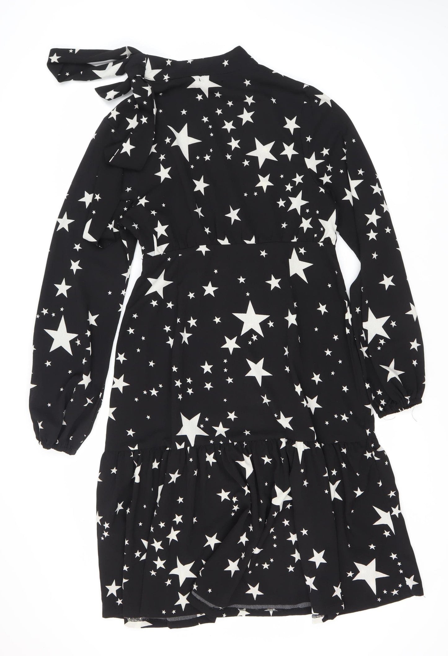 Boohoo Women's Black Star Dress Size 14 Long Sleeve
