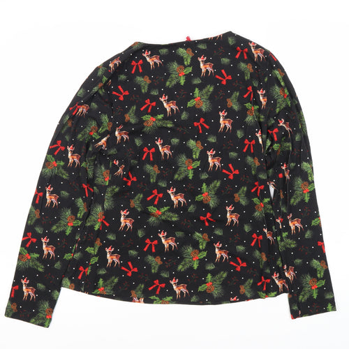 Joe Browns Women's Black Wrap Long Sleeve Christmas Top