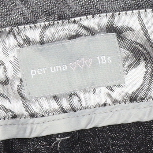 Per Una Women's Grey Straight Trousers Size 18
