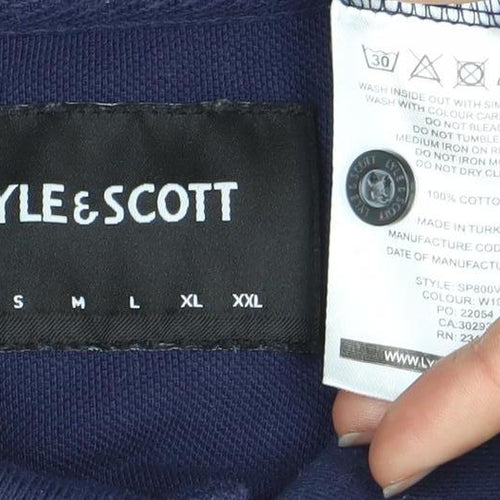 Lyle & Scott Men's Blue Polo Shirt Size S, Logo, Casual