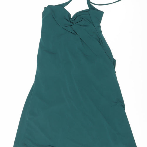 Pull & Bear Women's Green A-Line Halter Dress XL
