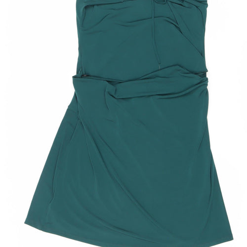 Pull & Bear Women's Green A-Line Halter Dress XL