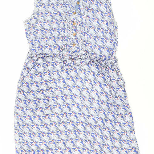 White Stuff Women's Blue Size 12 Dress with Buttons