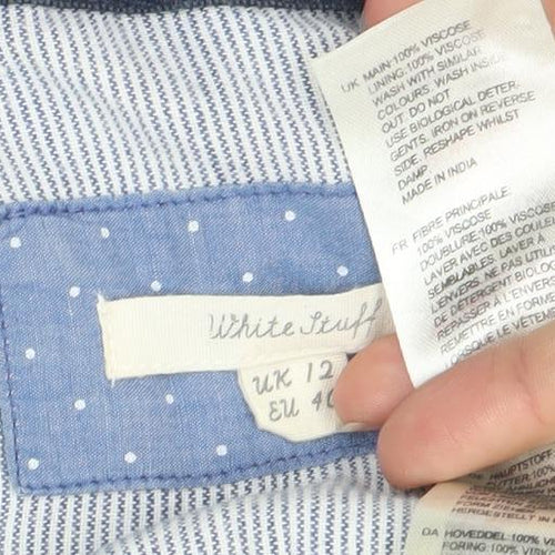 White Stuff Women's Blue Size 12 Dress with Buttons