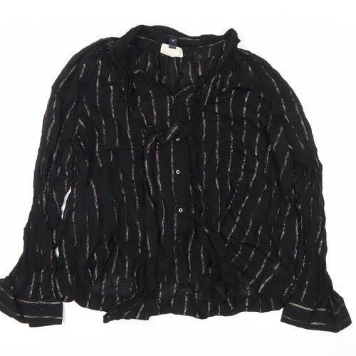 Universal Thread Women's Black Striped Blouse L