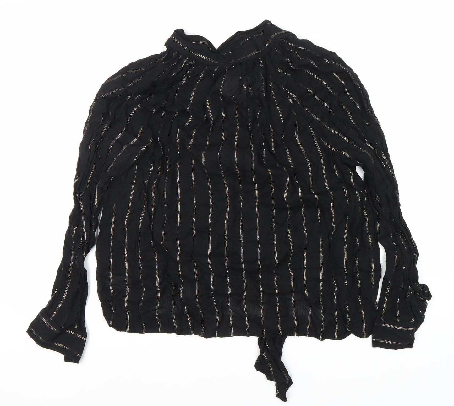 Universal Thread Women's Black Striped Blouse L