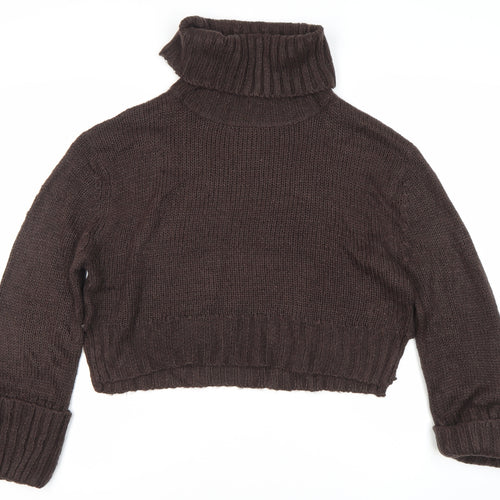 Brave Soul Women's Brown Roll Neck Jumper Size S