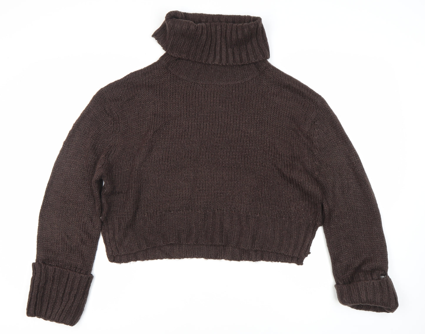 Brave Soul Women's Brown Roll Neck Jumper Size S