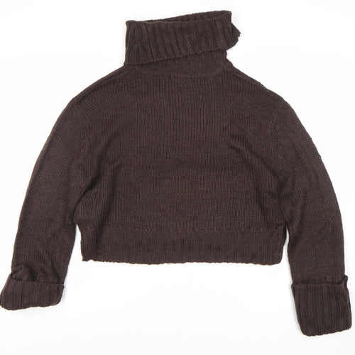 Brave Soul Women's Brown Roll Neck Jumper Size S