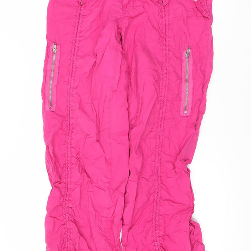Moto Women's Pink Windbreaker Trousers Size 12, Relaxed Fit
