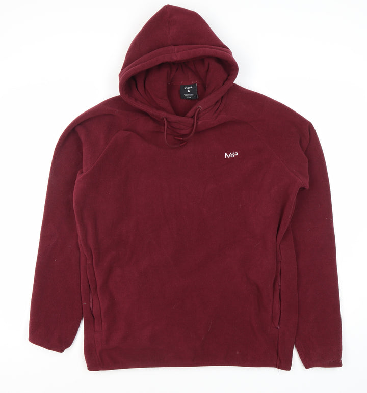 MP Men's Red Pullover Hoodie - Size S, Fleece