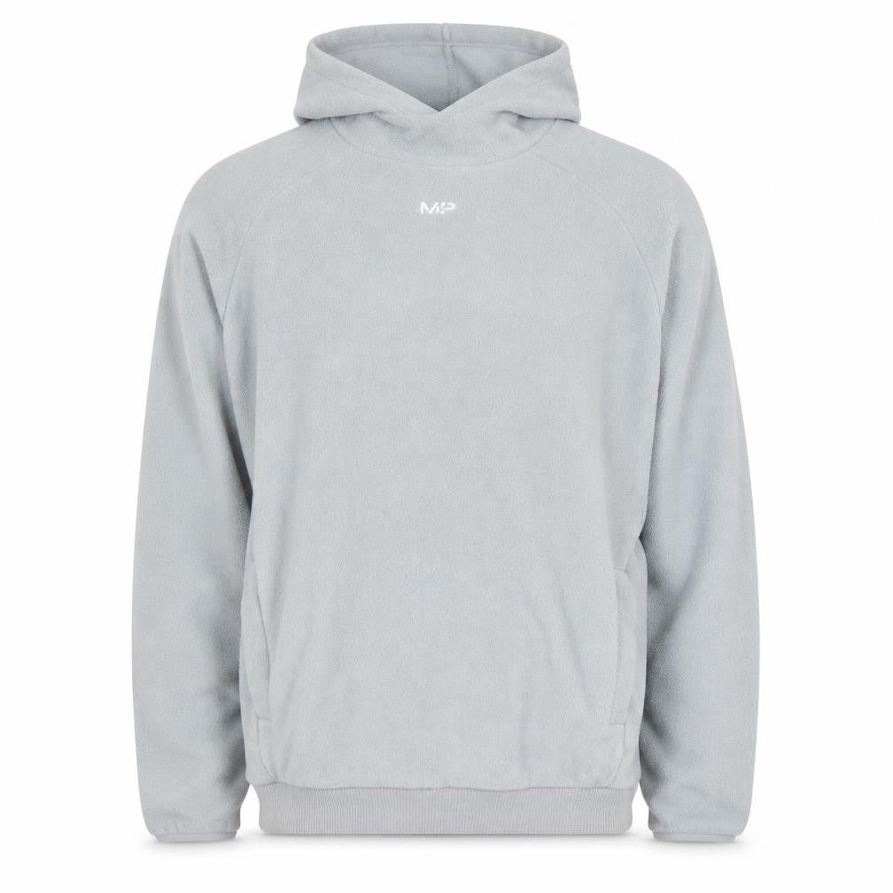 Front view of Myprotein Men's Grey Hoodie - Small, Pullover, Fleece, Logo
