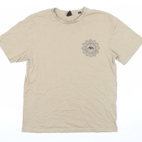ONLY & SONS Beige Men's S Graphic T-Shirt Short Sleeve