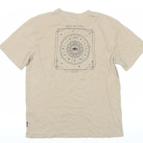 ONLY & SONS Beige Men's S Graphic T-Shirt Short Sleeve