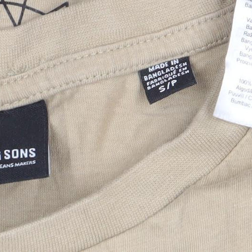 ONLY & SONS Beige Men's S Graphic T-Shirt Short Sleeve