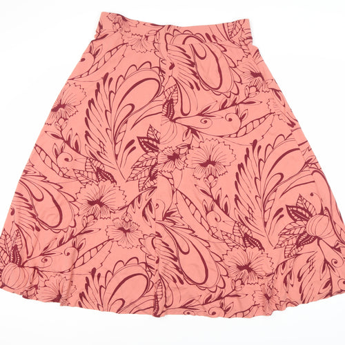 Marks and Spencer Women's Pink Floral A-Line Skirt UK 16