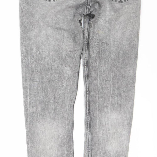 Bershka Women's Grey Skinny High Rise Jeans - Size 8