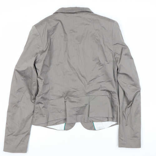 H&M Women's Grey Blazer, Single-Breasted Size 12