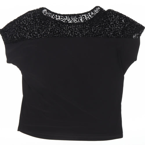 Wallis Women's Black Animal Print Top, Size 18