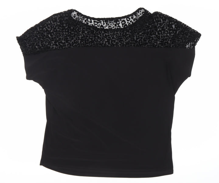 Wallis Women's Black Animal Print Top, Size 18