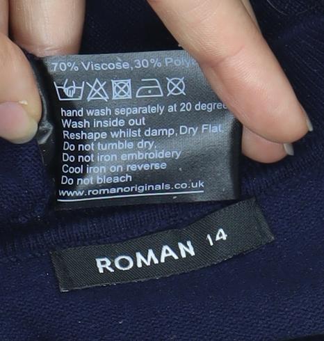 Roman Women's Blue Pullover Jumper Size 14