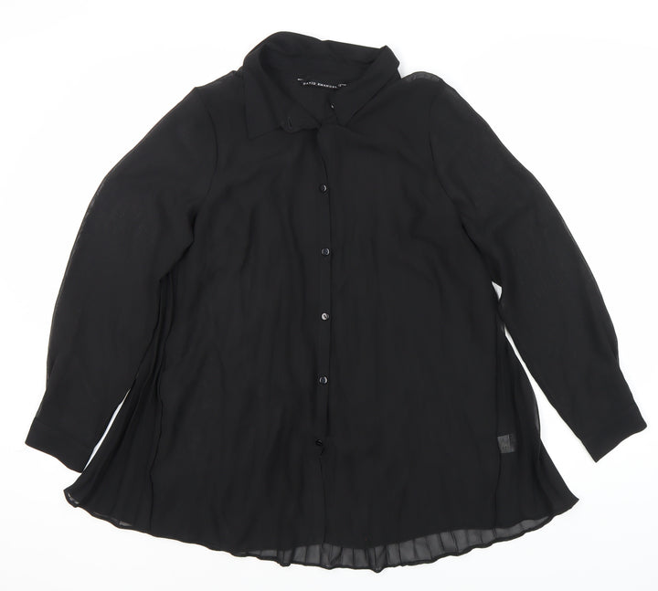 David Emanuel Women's Black Button-Up Blouse Size 12