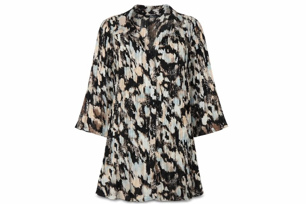 Bm Collection Women's Multicoloured Animal Print Bell Sleeve Dress