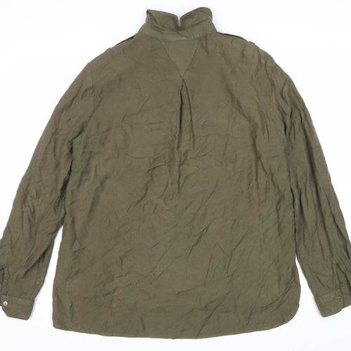 River Island Women's Green Jacket Size 12 with Zip & Pockets
