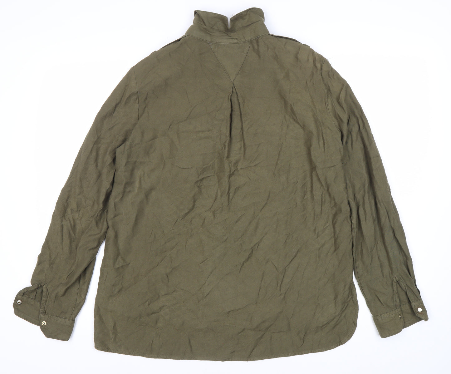 River Island Women's Green Jacket Size 12 with Zip & Pockets